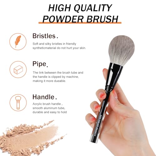 KENCOLOR Makeup Brush Set Professional with Case ? Premium Natural Hair Bristles Make up Brushes & High-End Soft Synthetic, Acrylic Handle, Dense & Non-Absorbent, for Flawless Application