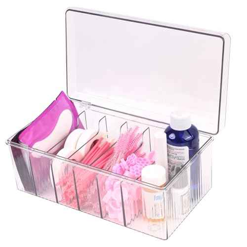 Lash Cart Organizer For Lash Techs,Acrylic Lashes Extension Organizers and Storage for Do Your Own Lashes and Brows at Home,Clear Container for False Eyelash Supplies, Separated Lashs Organizers Boxes