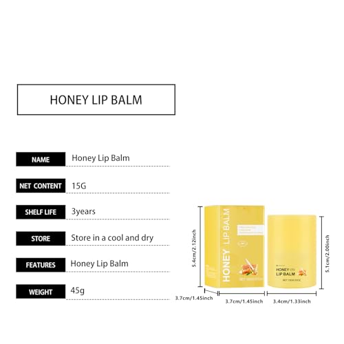 Generic Honey Pot Lip Balm, 3 PCS Bee Lip Butter Mask Moisturizing Hydrating Overnight Lip Balm