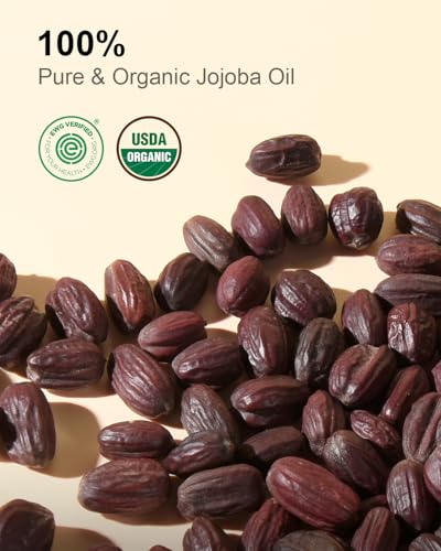 Yoken Organic Jojoba Oil 4oz - Pure Cold Pressed for Face, Hair & Skin