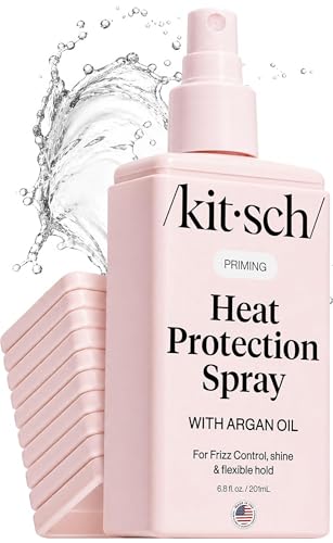 Kitsch Heat Protectant Spray with Argan Oil - 450°F Protection (6.8 oz)