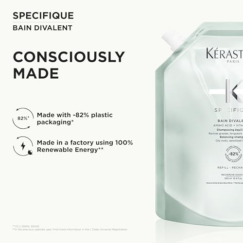 Kerastase Specifique Balancing Shampoo For Oily Scalp & Hair - Cleanses Oil From Roots and Hydrates Dry Hair Ends