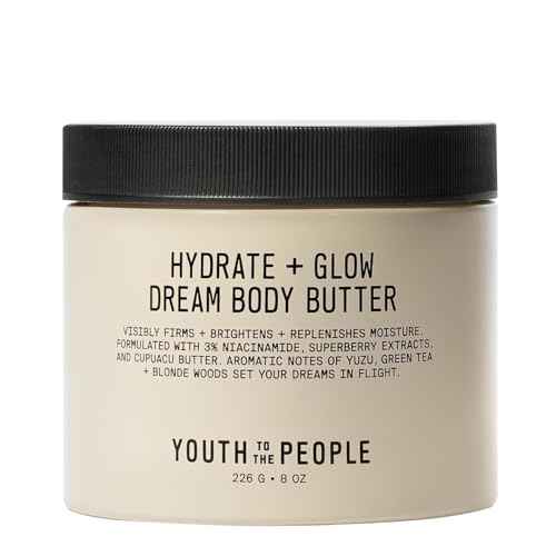 Youth To The People Superberry Hydrate + Glow Dream Body Butter - 3% Niacinamide + Jojoba Oil, Shea + Cupua?u Butters, Yuzu + Green Tea + Blonde Woods Scented Body Lotion, Firming Moisturizer, Vegan