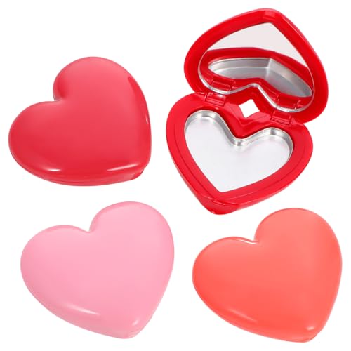 Heart-Shaped Makeup Palette 4-Pack with Mirror for Travel