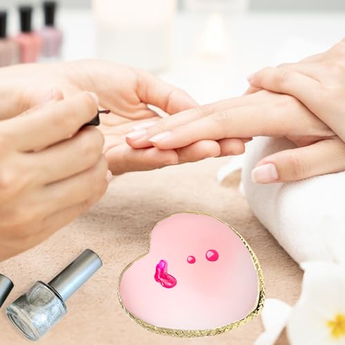 Resin Nail Art Palette Set - Gold Edge Heart Shaped Mixing Board