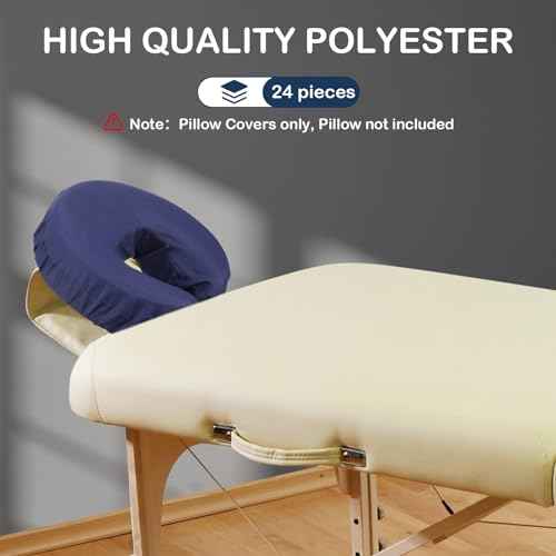 24 Pcs Face Cradle Covers for Massage Table Microfiber Reusable Soft Thicker Massage Table Head Rest Covers Bulk Oil Proof Headrest Cradle Sheets for Spa Beauty Salons (Navy Blue)