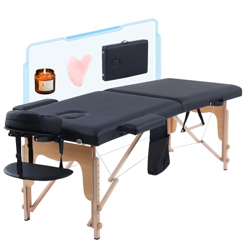 ARTBUSKE Portable Massage Table 84 Inch Adjustable Height Spa Bed