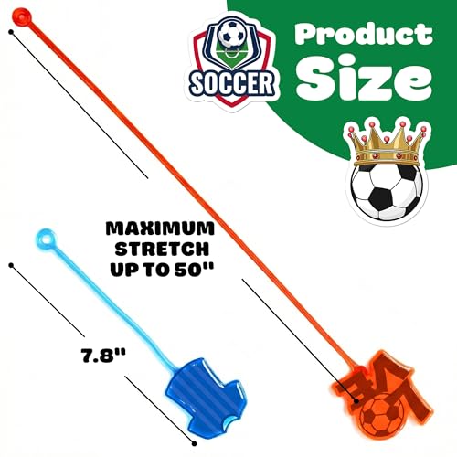 48PCS Soccer Party Favors - 24PCS Temporary Tattoos & 24PCS Stick Hands - Perfect Birthday Party Supplies, Goodie Bag Stuffers, Treasure Box Toys, Classroom Prizes, and Student Gifts