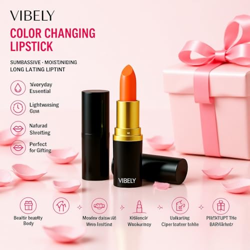 Vibely Magic Color Changing Lipstick – pH Reactive Red