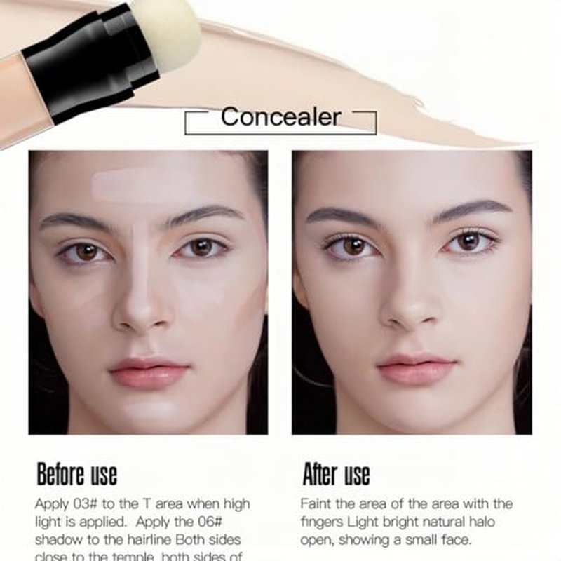6 Colors Lightweight Full Coverage Contour Concealer Pen Waterproof Natural Color Corrector Concealer Stick (Color 01)