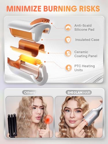 SHEGLAM Beach Babe Hair Waver 2 Barrel Crimper 1.25" for Long Hair