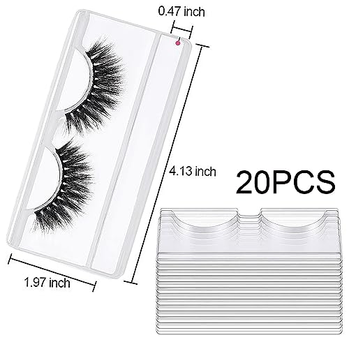 40 Pieces Empty Eyelashes Packaging Box Lash Packaging and False Lash Trays, 20 Pieces Empty Eyelash Boxes Lash Box Packaging Empty with 20 Pieces Empty Eyelash Tray (Pink)