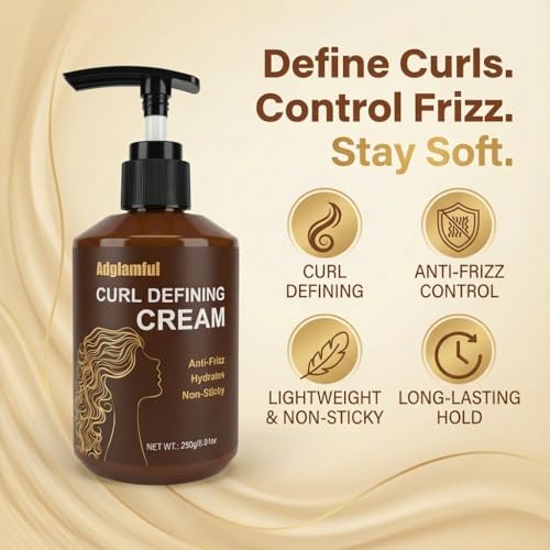 Adglamful Curl Defining Cream - Anti-Frizz Hydrating 8.81 fl oz