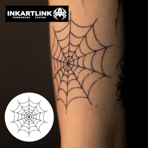 INKARTLINK Semi-Permanent Tattoos - 2 Sheets Spider's Web
