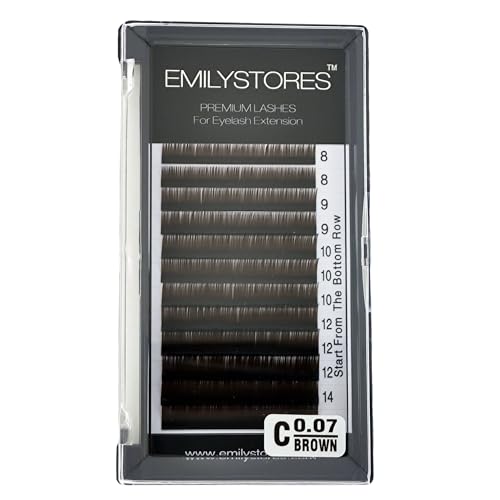 Brown Lash Extensions 0.07mm Mixed 8-14mm J B C D Curl