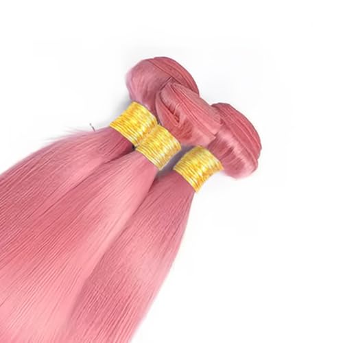 FuivJuix Pink Straight Human Hair Bundles - 26, 28, 30 Inch
