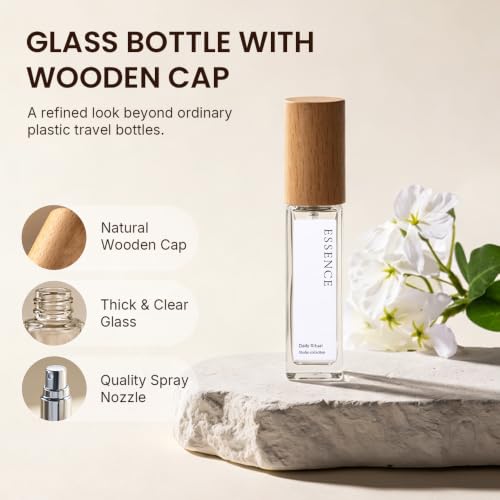 10ml Refillable Perfume Atomizer with Wooden Cap & Stickers