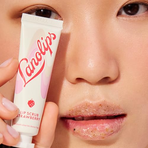 Lanolips Strawberry Lip Scrub - Natural Exfoliator with Lanolin & Vitamin E