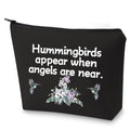 G2TUP Hummingbird Lover Cosmetic Bag Memorial Gift Sympathy Organizer Pouch Hummingbirds Appear When Angels Are Near (Hummingbird black)