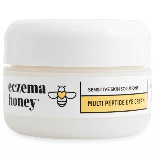 ECZEMA HONEY Multi Peptide Eye Cream - Anti Aging Eye Cream for Dark Circles & Puffiness - Facial Skin Care Products for Eczema, Dry & Sensitive Skin (0.5 Oz)