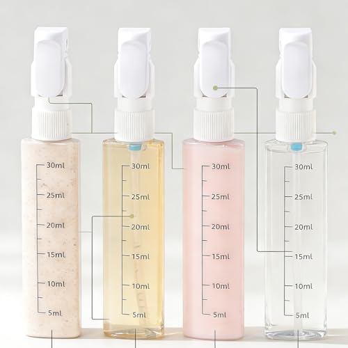 EdenEcho 4-in-1 Travel Dispenser Set - Green, Leak-Proof 30ML Bottles with Stickers