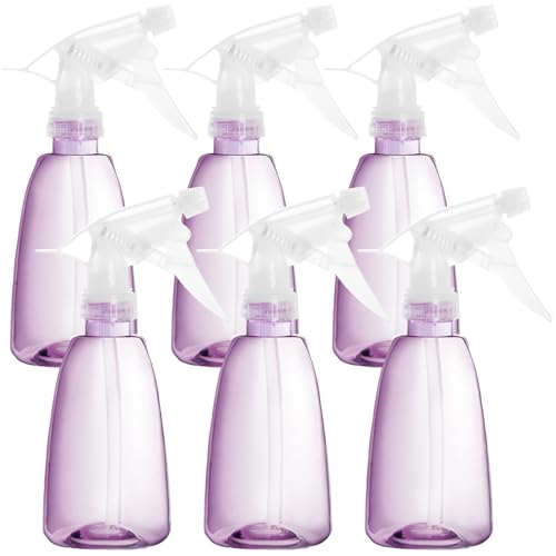 Youngever 6 Pack 12 Ounce Empty Plastic Spray Bottles, Spray Bottles for Hair and Cleaning Solutions (Purple)