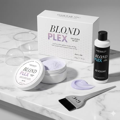 Hair Bar NYC Blond Plex 10X Lightener Kit with Violet Developer