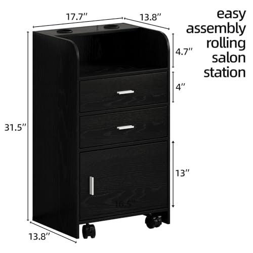 Salon Station Cart with Drawers & Wheels for Hair Stylists