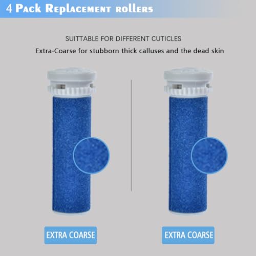 4 Pack Blue Extra Coarse Rollers for Scholl Express Pedi