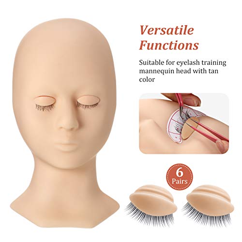 Maitys Replacement Eyelids for Lash Mannequin - 6 Pairs