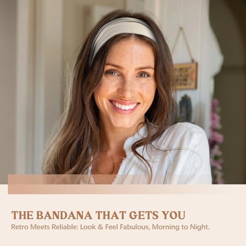 Awumbuk Wide Knotted Headband for Women - Non-Slip Boho Turban