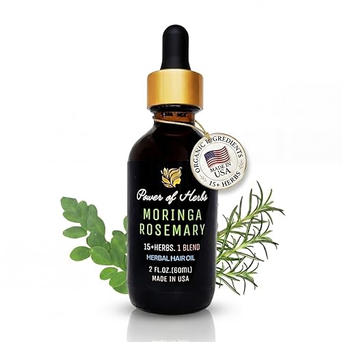 Moringa Rosemary Hair Oil with Amla & Bhringaraj - 15+ Herbal Blend for Hair Growth