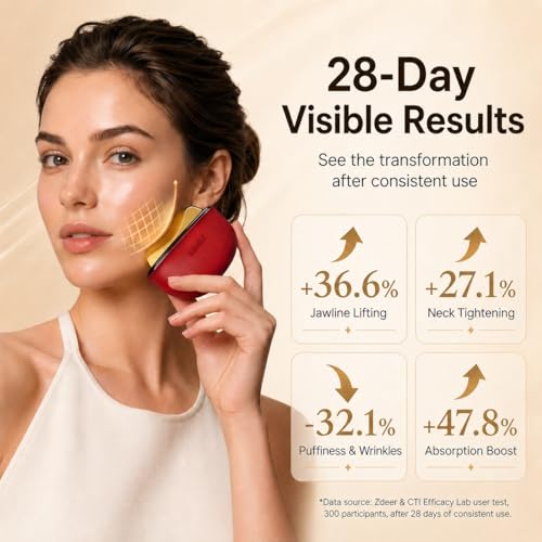 ZDEER GS5 Electric Gua Sha Facial Massager with Red Light & Heat