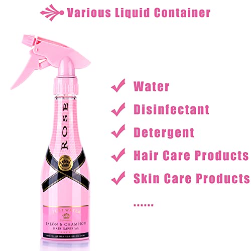 9 Oz Empty Plastic Spray Bottle for Hair, Refillable Squirt Bottle with Mist and Stream Mode, Multi-purpose Atomizer (2 Pack)