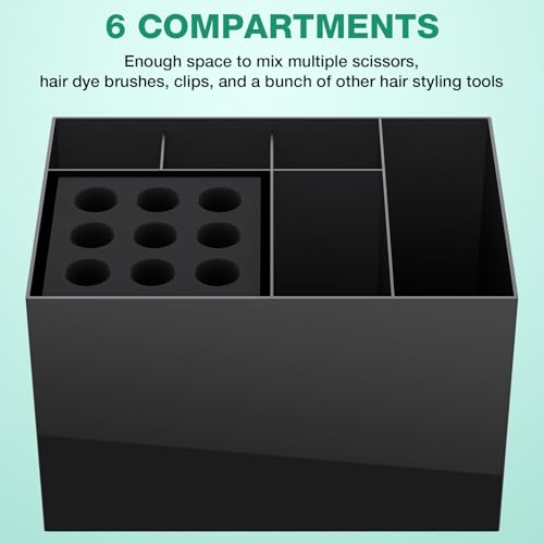 Hair Salon Scissor Holder Box with 6 Compartments