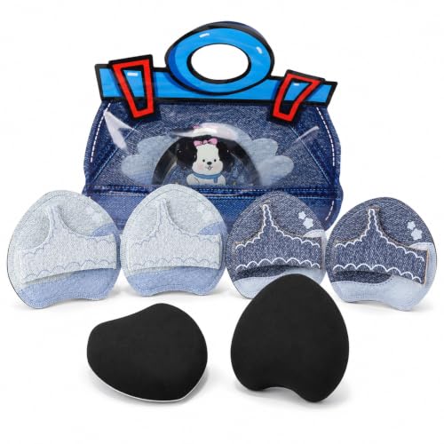 Coieaa Denim Print Finger Makeup Sponge 6Pcs – Blending Puff for Foundation