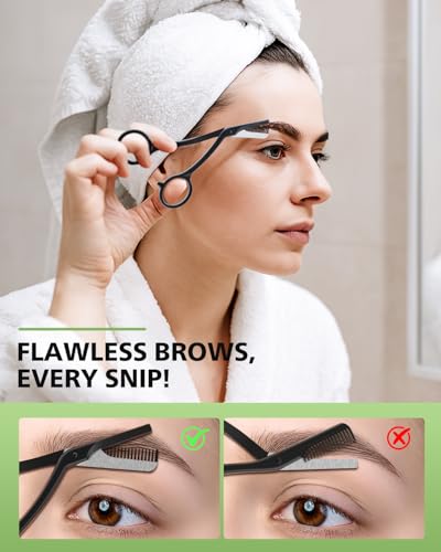 Baluca Eyebrow Scissors with Comb | Precision Stainless Steel Trimmer