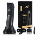 Fhuesion¢ç Manscape Trimmer for Men -IPX7 Waterproof Ball Trimmer w/Light & Ceramic Blade, Body Groomer for Pubic/Body/Groin Grooming, Electric Razor Shavers USB-C Charging, No Nicks, Gifts for Him