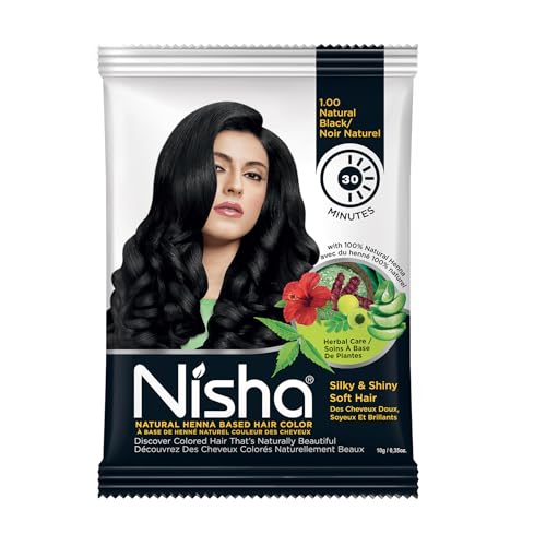 Nisha Natural Henna Hair Color Black 10g Pack of 10