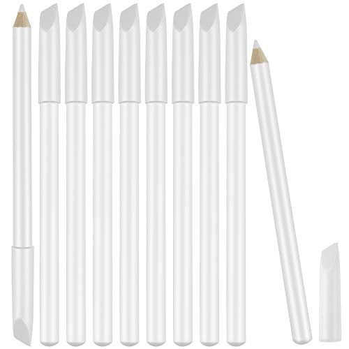 2-in-1 White Nail Pencil with Cuticle Pusher - French Manicure 10-Pack