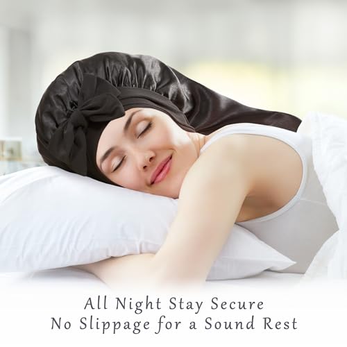 Long Satin Bonnet with Tie Band for Sleeping & Hair Protection