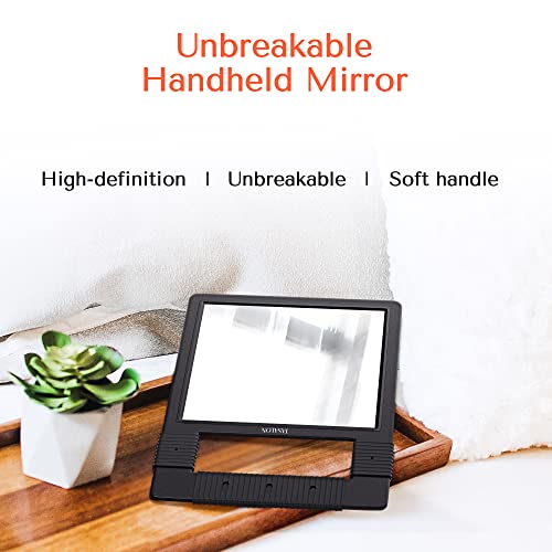 TASALON Hand Mirror with Silicone Handle - Shatterproof