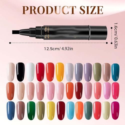 3-in-1 One Step Gel Nail Polish Pen Set with Portable UV LED Light