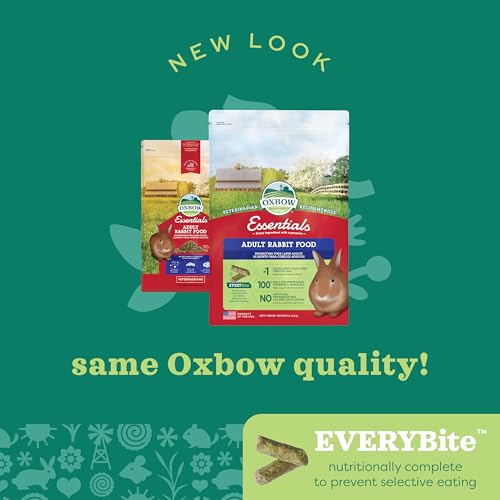 Oxbow Essentials Adult Rabbit Food - All Natural Adult Rabbit Pellets - Veterinarian Recommended- No Seeds, Fruits, or Artificial Ingredients- All Natural Vitamins & Minerals- Made in the USA- 10 lb.