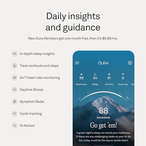 Oura Ring 5 Smart Wearable - Silver, Size 8 - Sleep & Fitness Tracker