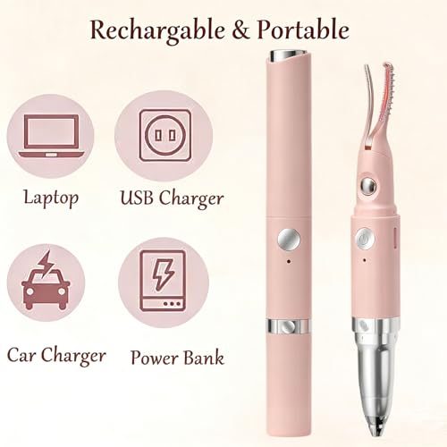 Heated Eyelash Curler & Eyebrow Trimmer 2-in-1 USB Rechargeable
