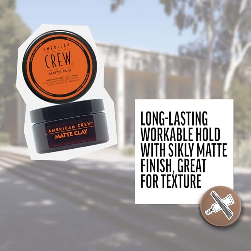 AMERICAN CREW Men's Hair Matte Clay,Like Hair Gel with Medium/High Hold,3 oz,(Pack of 2)