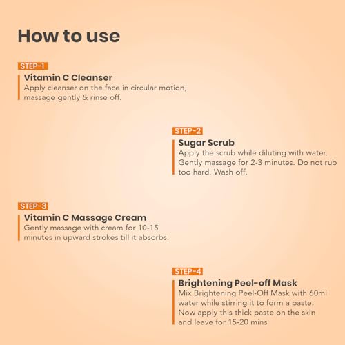 O3+ Vitamin C Facial Kit 45g with Peel Off Mask for Instant Radiance and Even Skin Tone | Ideal for Normal, Combination Skin