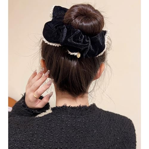 Jseng 2 Pack Hair Scrunchies, Premium Velvet Scrunchies for Women Curly Hair, Soft Velvet Hair Scrunchies for Girls Thin | Thick Hair.