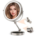 9" Large Lighted Makeup Mirror with 1X/10X Magnification, 4000mAh Rechargeable Vanity Mirror with Height Adjustable & 3 Color Dimmable Lights, 360¡ÆSwivel Double Sided Tabletop Cosmetic Mirror